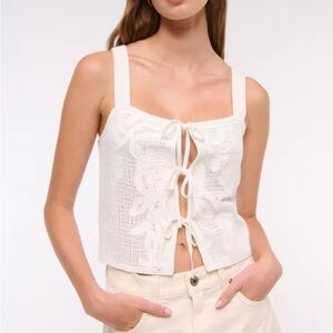 Elegant White Lace-Up Corset Top